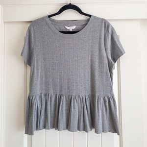 Lauren Conrad gray peplum top